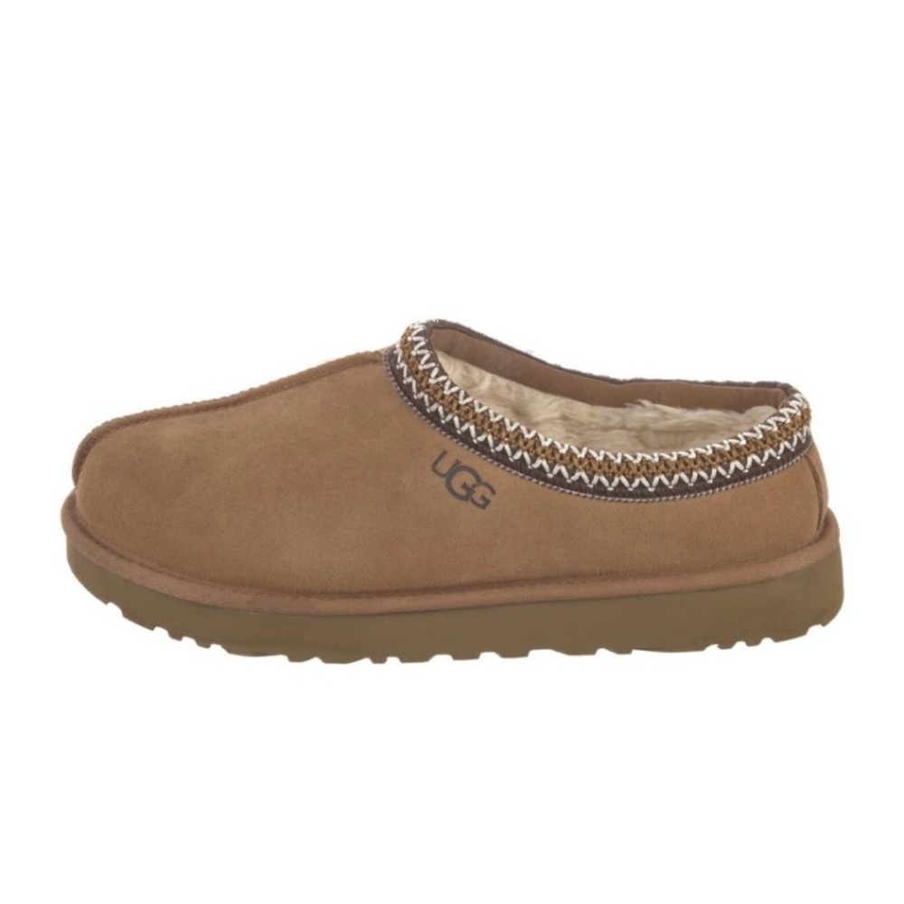 UGG Tasman Chestnut Suede Shearling-Lined Slip-On Mule